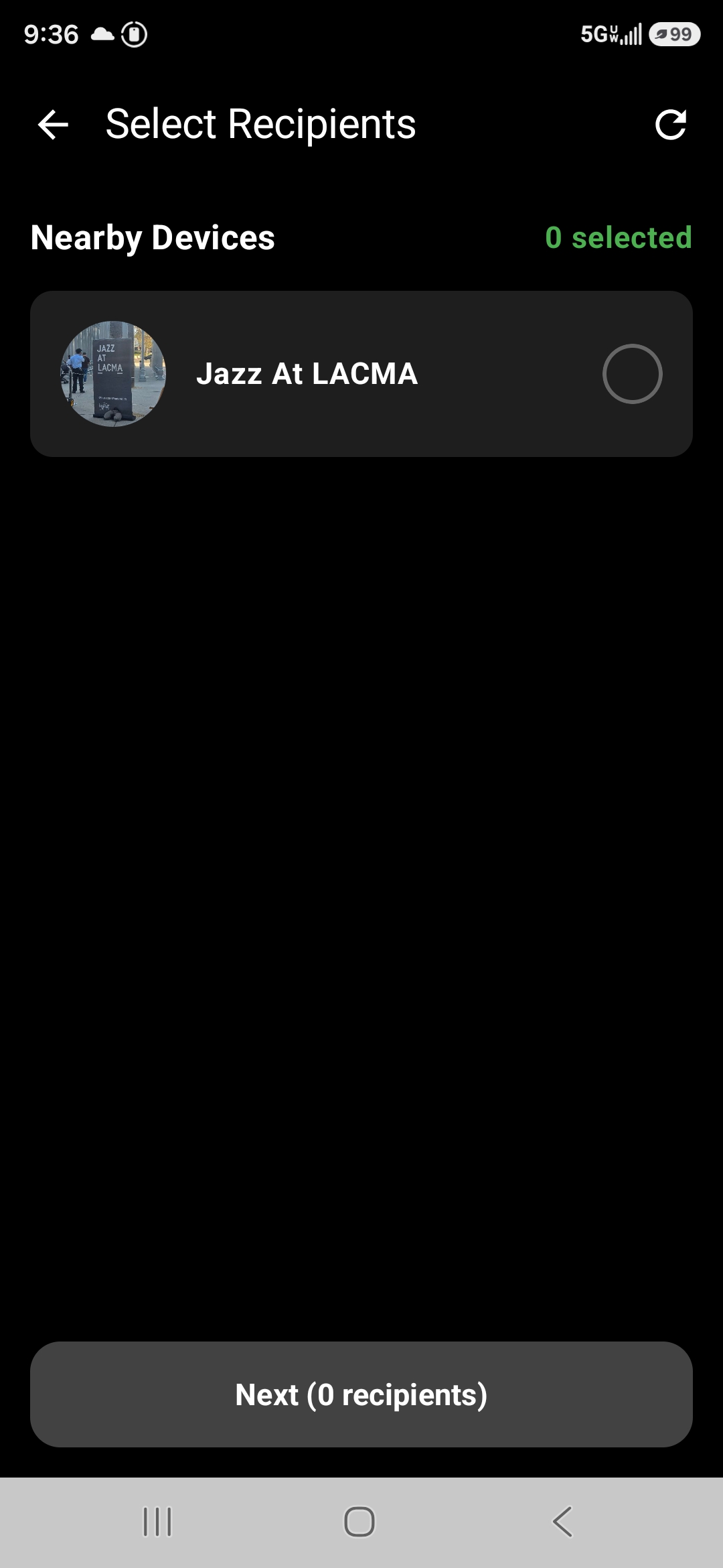 TapTapTips nearby screen showing eligible businesses and people