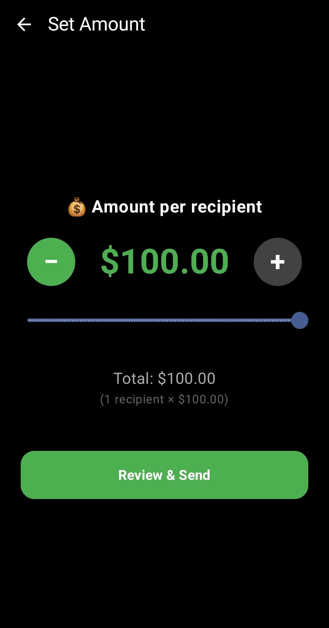 Set amount